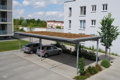 Carport mit extensiver Dachbegrünung